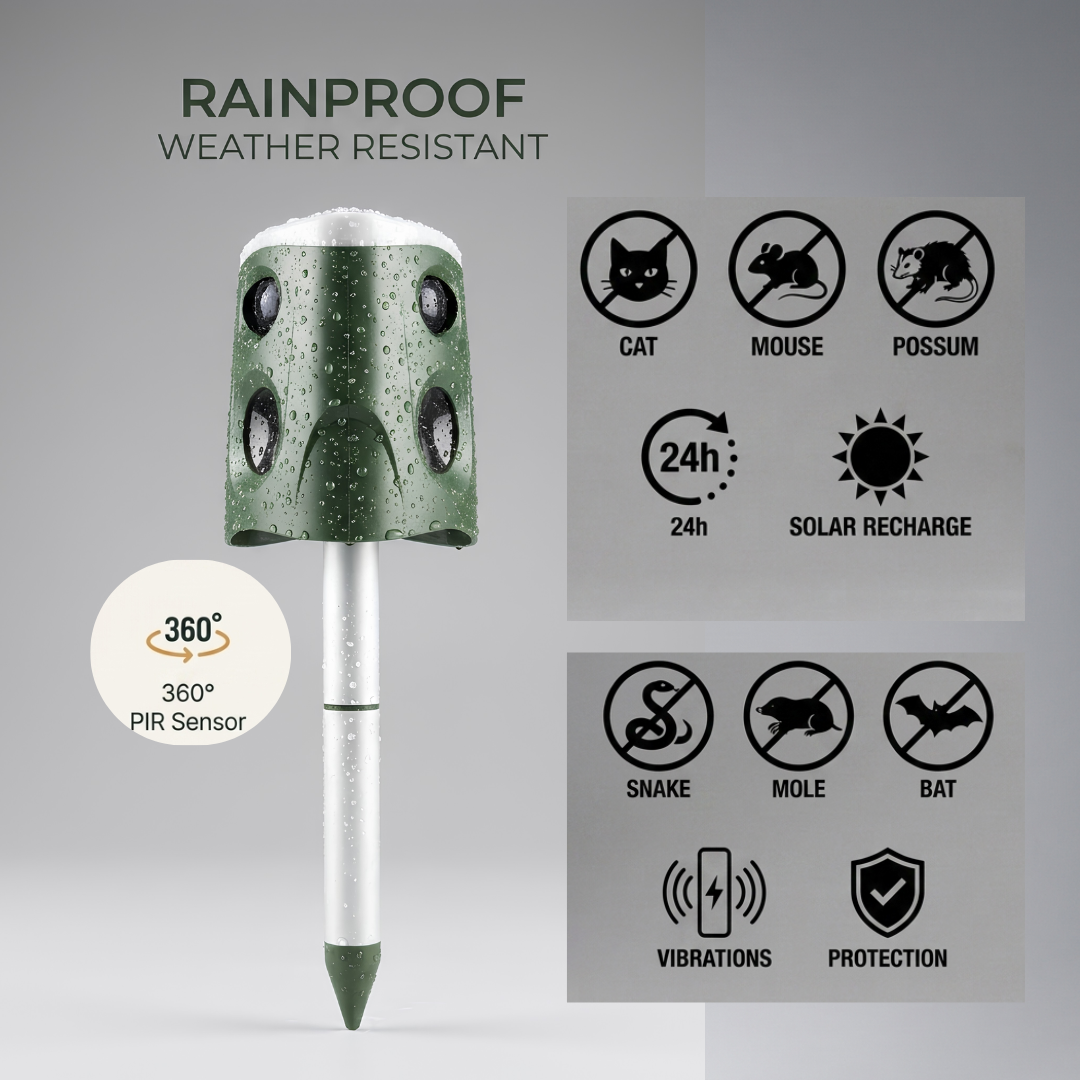Patrol360™ Solar & Animal Repeller — 360° Coverage