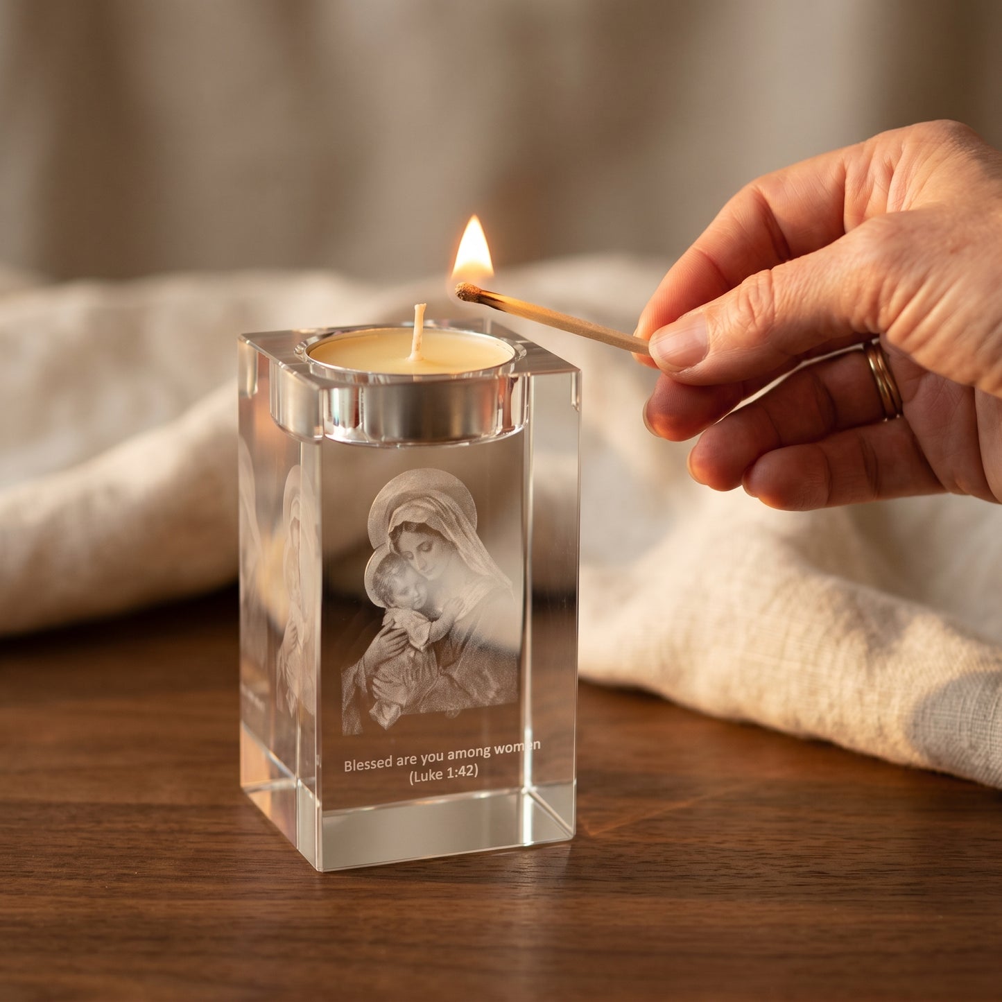 3D / 2D Crystal Candle Holder