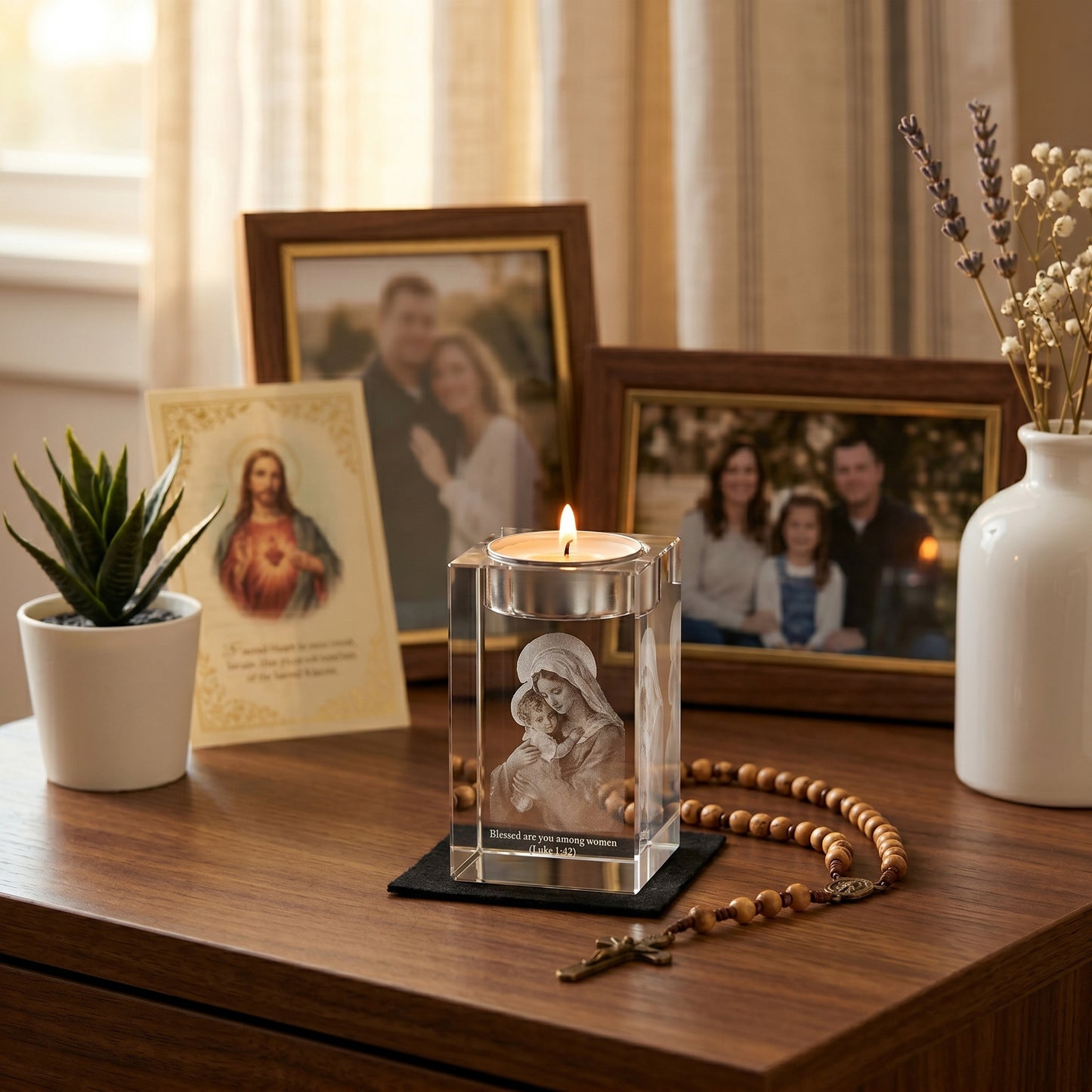 3D / 2D Crystal Candle Holder